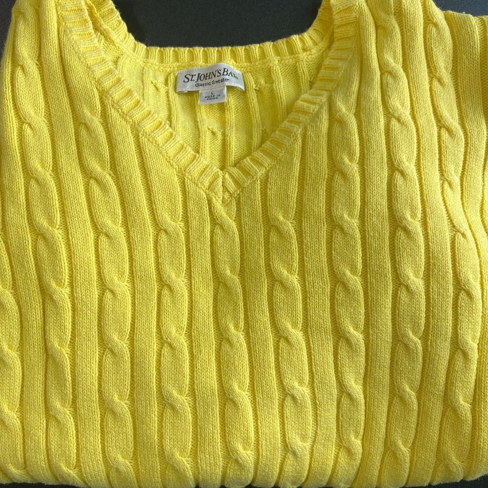 Bright Yellow Cable Knit Sweater